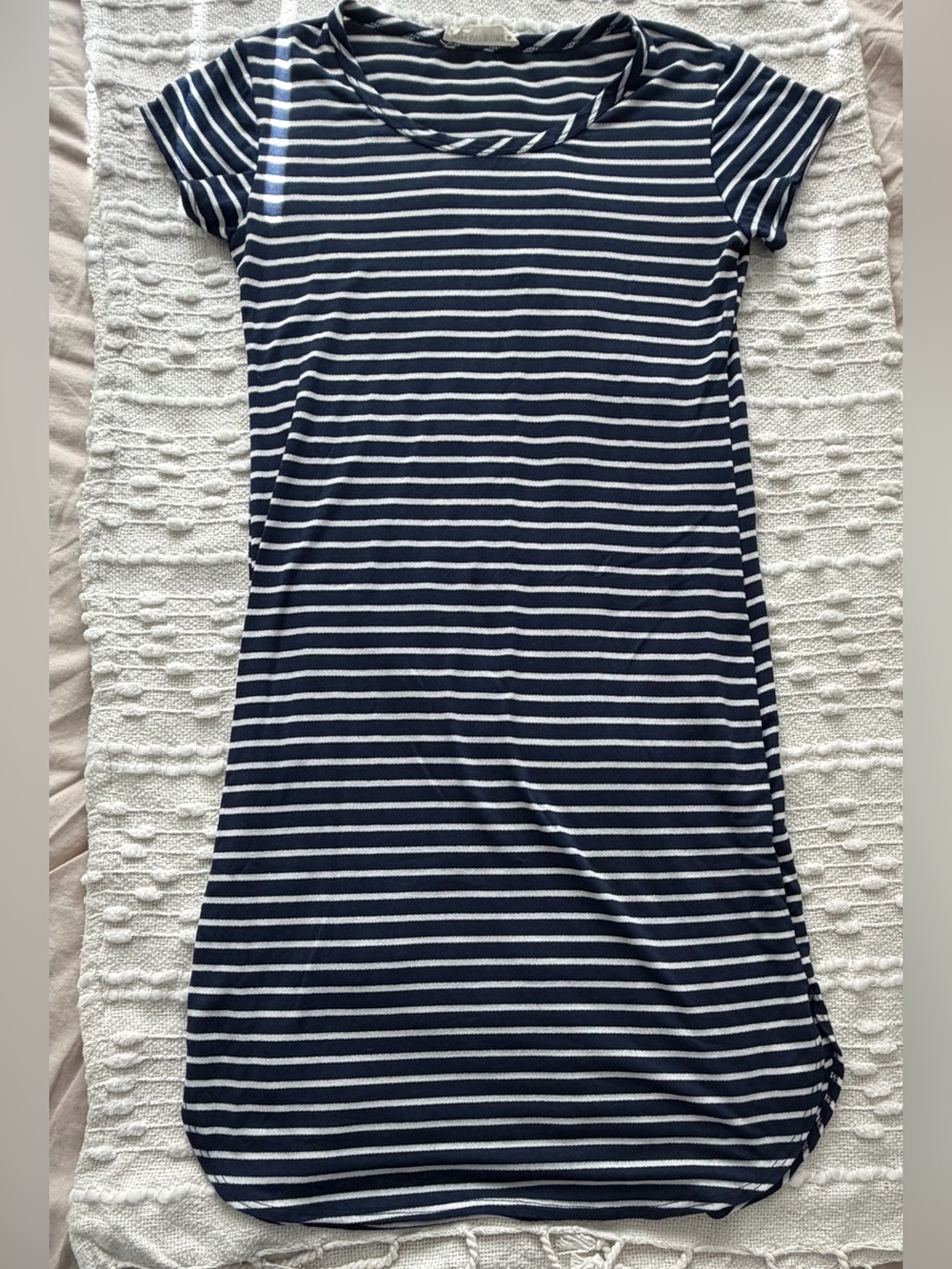 Navy & White Striped T-Shirt Dress